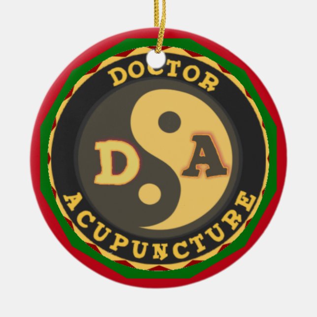 DA DOCTOR OF ACCUPUNCTURE LOGO CERAMIC ORNAMENT (Front)