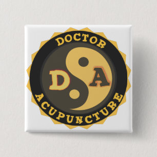 DA LOGO YIN YANG LOTUS FLOWER DOCTOR ACUPUNCTURE BUTTON