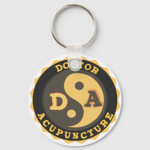 DA LOGO YIN YANG LOTUS FLOWER DOCTOR ACUPUNCTURE KEYCHAIN