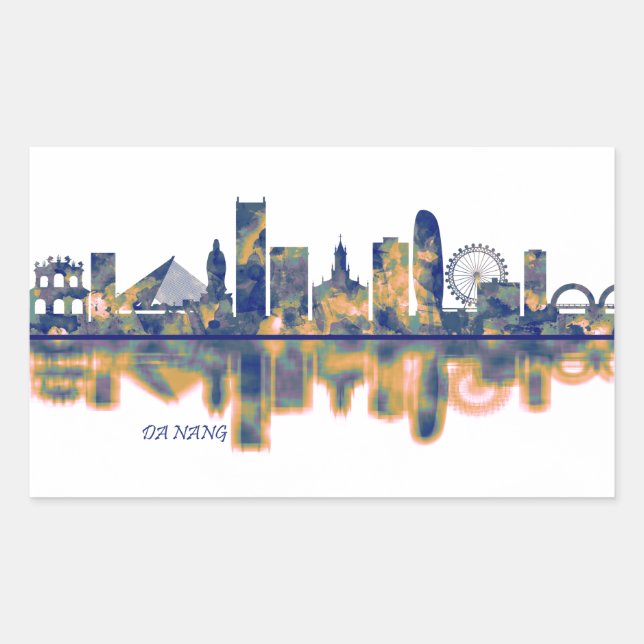 Da Nang Skyline Rectangular Sticker (Front)