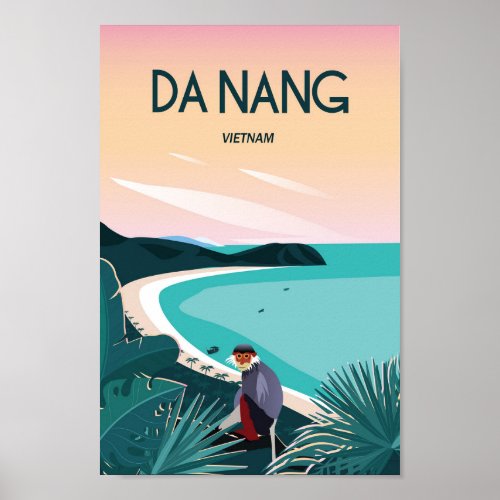 Da Nang vietnam travel poster