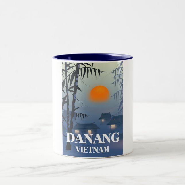 Da Nang Vietnam Travel poster Two-Tone Coffee Mug (Center)