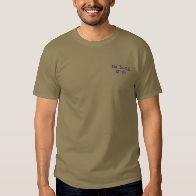 Da Nang Vietnam Veteran Embroidered 67-68 T-Shirt (Front)