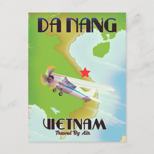 Da Nang Vietnam vintage travel poster Postcard