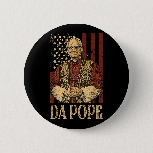 Da Pope Leo Xiv New Pope Funny Humor Men Women  Button (Front)