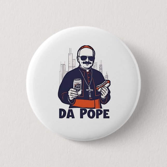 Da Pope Leo XIV Vatican 4Th of July USA  Button (Front)
