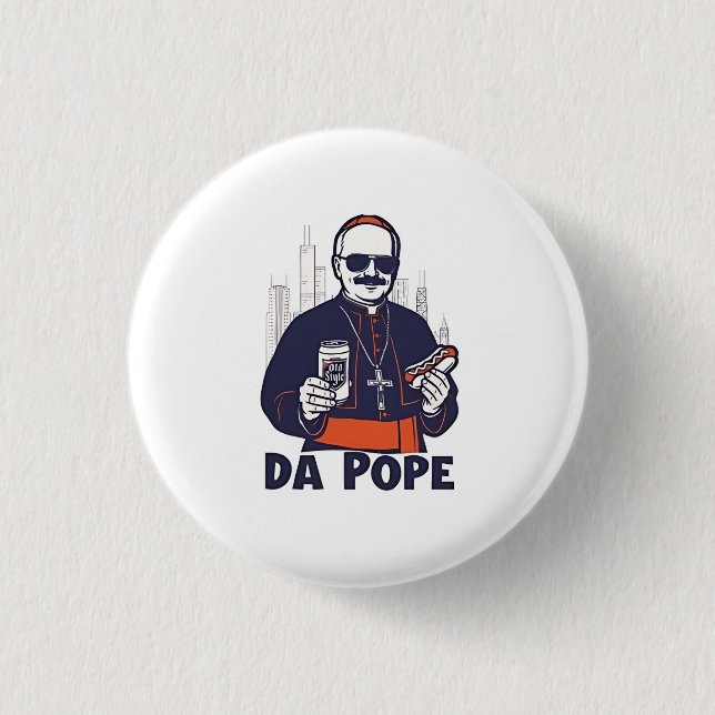 Da Pope Leo XIV Vatican 4Th of July USA  Button (Front)