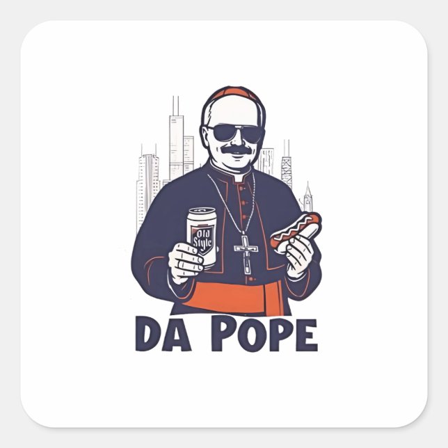 Da Pope Leo XIV Vatican 4Th of July USA  Square Sticker (Front)