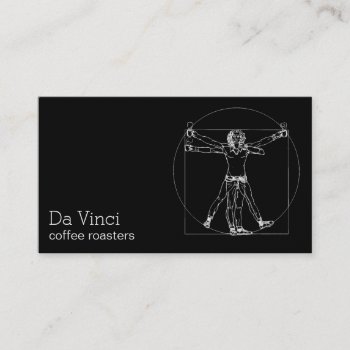 Da Vinci Coffee Roasters Minimal Vitruvian Man Business Card by ModernCard at Zazzle