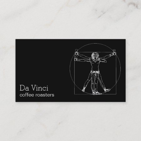 Da Vinci Coffee Roasters Minimal Vitruvian Man Business Card