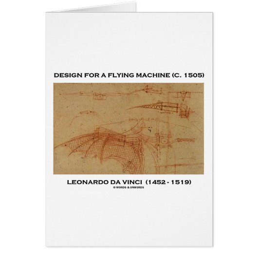 Da Vinci Design For A Flying Machine Cards (Front)