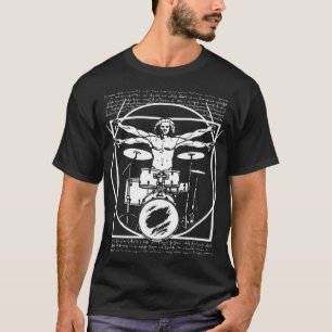 DA VINCI DRUMMER - VITRUVIAN MAN PLAYING THE DRUMS T-Shirt