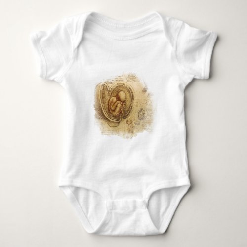 da Vinci _ Embryo Sketch Baby Bodysuit