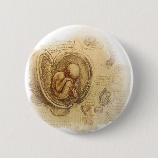 da Vinci - Embryo Sketch Pinback Button