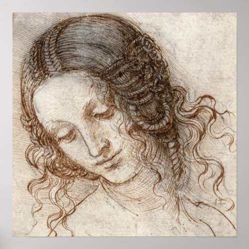 Da Vinci Female Head Poster