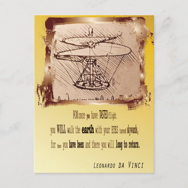 Da Vinci Helicopter 🚁✨ Budget Special  Postcard (Front)