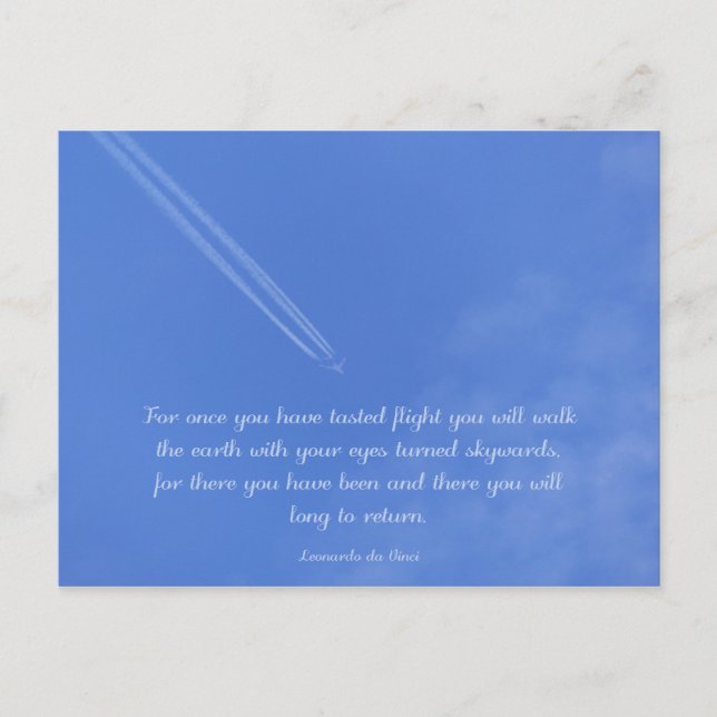 Da Vinci inspirational flight quote Postcard (Front)