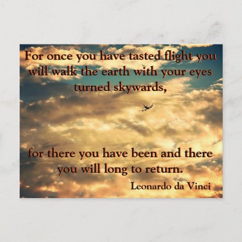 Da Vinci Jet Airplane Postcard