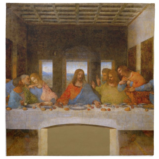 Da Vinci Last Supper Fine Art Classic Cloth Napkin (Front)
