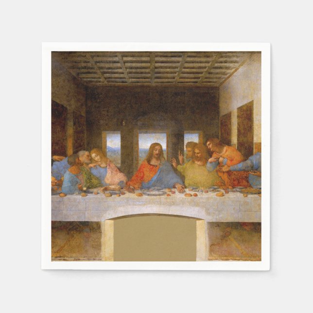 Da Vinci Last Supper Fine Art Classic Paper Napkins (Front)