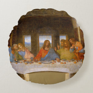Da Vinci Last Supper Fine Art Classic Round Pillow