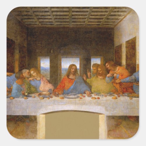 Da Vinci Last Supper Fine Art Classic Square Sticker