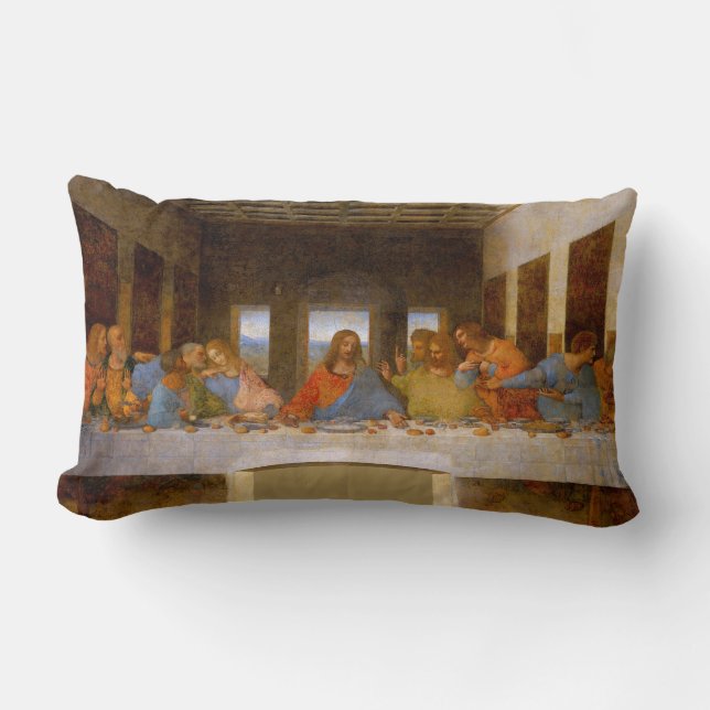Da Vinci Last Supper Fine Art Classical Lumbar Pillow (Front)
