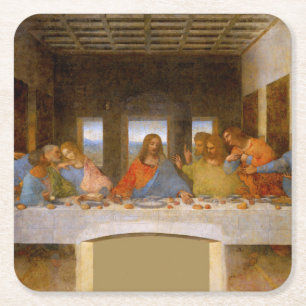 Da Vinci Last Supper Fine Art Classical Square Paper Coaster