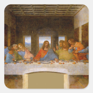Da Vinci Last Supper Fine Art Classical Square Sticker