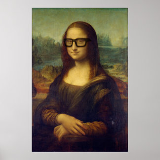 da Vinci Mona Lisa in Cool Hipster Glasses Art Poster