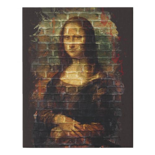 da Vinci Mona Lisa Street Art 11x14 Faux Canvas Print