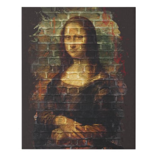 da Vinci Mona Lisa Street Art 16x20 Faux Canvas Print