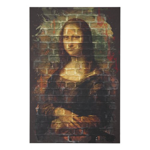 da Vinci Mona Lisa Street Art 24x36 Faux Canvas Print