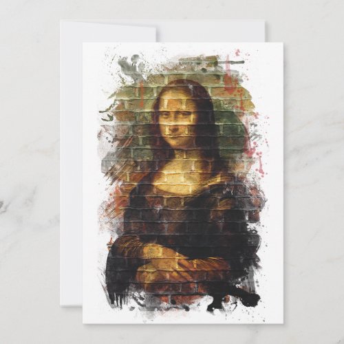da Vinci Mona Lisa Street Art Flat Card
