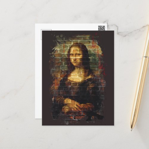 da Vinci Mona Lisa Street Art Postcard