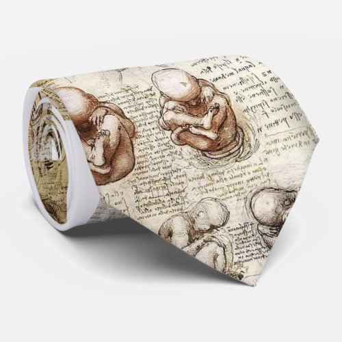 Da Vinci Notebook Fetus Drawings Neck Tie