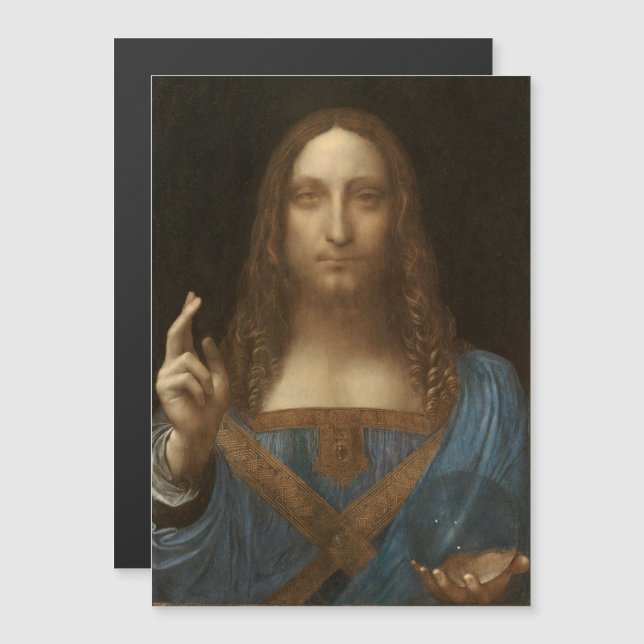 Da Vinci, Savior of the World, Salvator Mundi Magnetic Invitation (Front/Back)