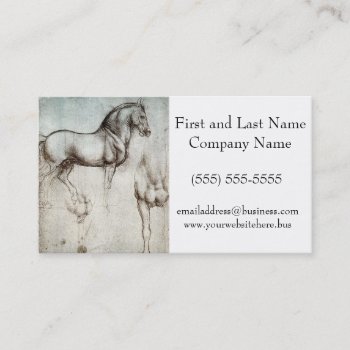 Da Vinci Study Of A Horse Renaissance Fine Art Business Card by ThatShouldbeaShirt at Zazzle