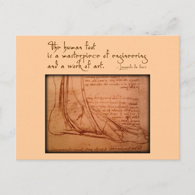 da Vinci: "The human foot is..." Postcard (Front)