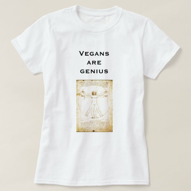 da-vinci- Vegans are genius T-Shirt (Design Front)