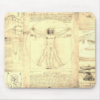 Da Vinci Vitruvian Collage Mouse Pad