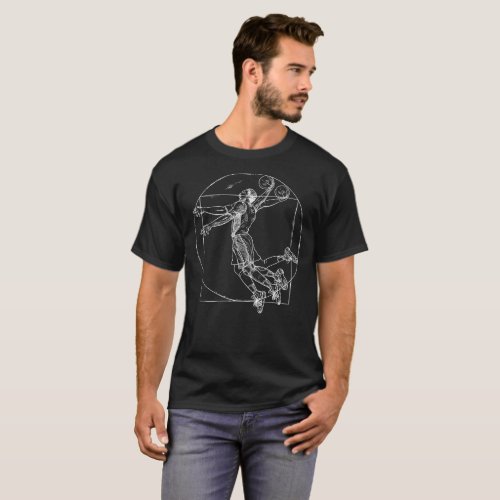 Da Vinci Vitruvian man basketball shirt