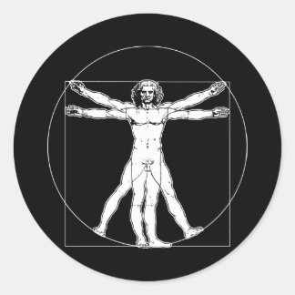 Da Vinci Vitruvian Man Classic Round Sticker