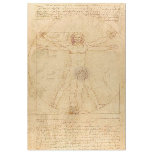 Da Vinci Vitruvian Man Decoupage Paper | Zazzle.com