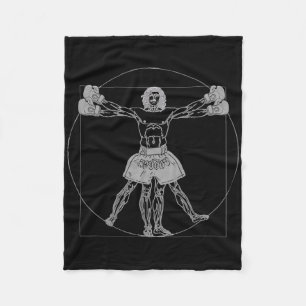 Da Vinci Vitruvian Man Muay Thai Mma Street Fight Fleece Blanket
