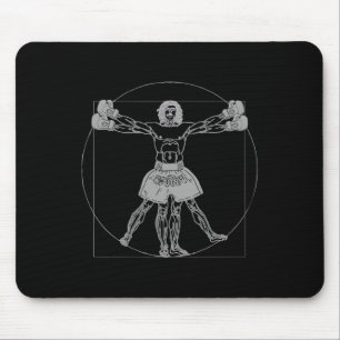 Da Vinci Vitruvian Man Muay Thai Mma Street Fight Mouse Pad