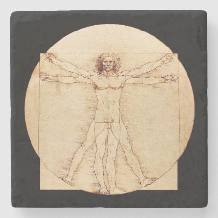 Da Vinci Vitruvian Man Stone Coaster