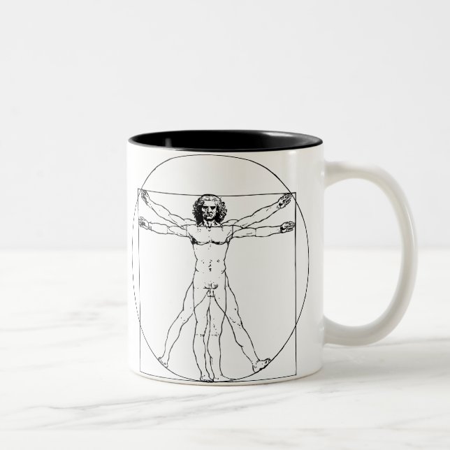 Da Vinci Vitruvian Man Two-Tone Coffee Mug (Right)