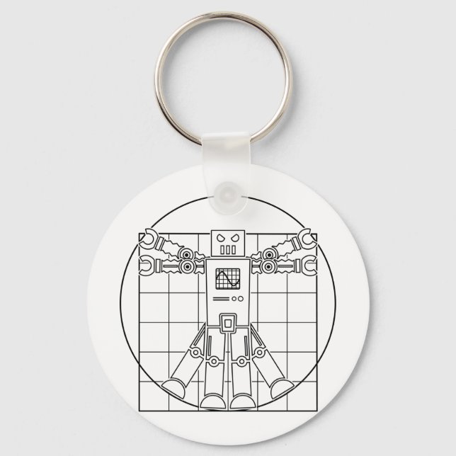Da Vinci Vitruvian Robot Keychain (Front)