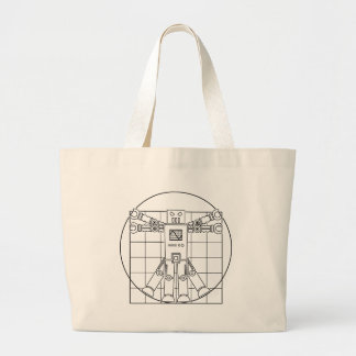Da Vinci Vitruvian Robot Large Tote Bag